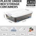 Beeveer 4 Plastic Under Bed Storage Containers, 23.7 x 15.8 x 5.2, Brown