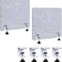 Desk Divider 2 Pcs Desk Privacy Panel 23.6'' x 23.6'',Acoustic Sound Absorbing and Noise Reducing Desk Partition for Office Desk,Clamp-on Desk Divider Partition with Adjustable Universal Base