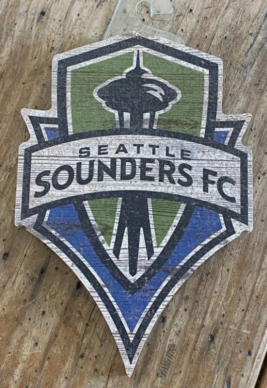 SEATTLE SOUNDERS FC Weathered Wood-Look WALL PLAQUE MLS Soccer