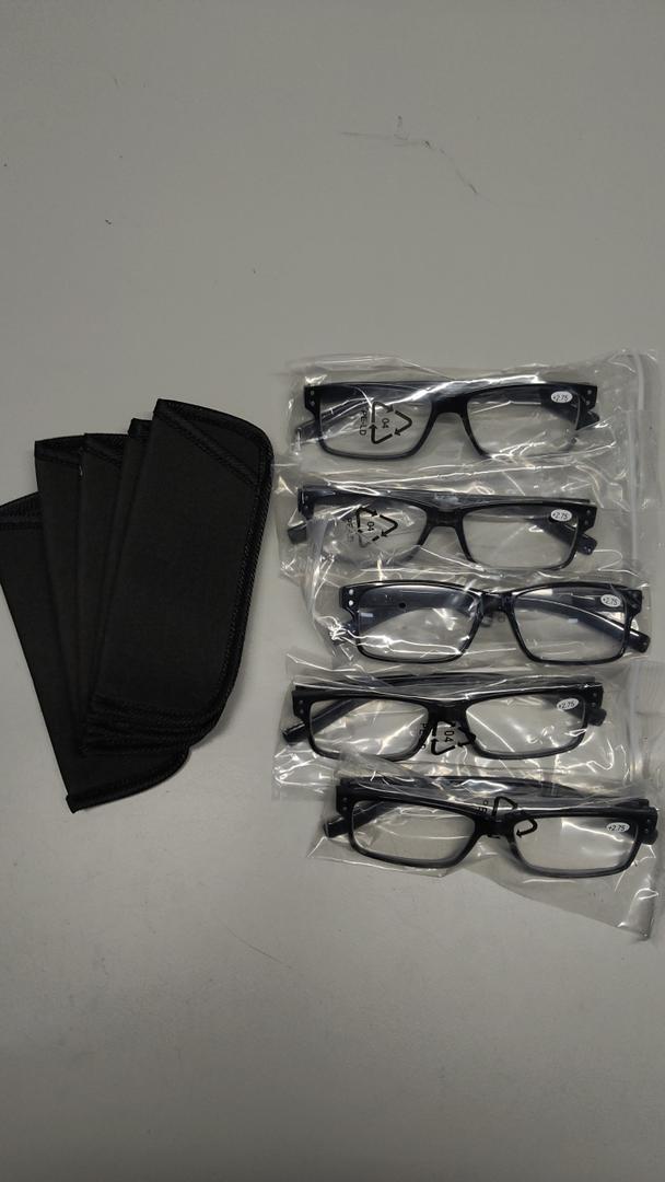 NORPERWIS Reading Glasses 5 Pairs Quality Readers Spring Hinge Glasses for Reading for Men and Women (5 Pack Black, 2.75)