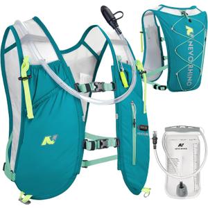 Waterproof Running Vest, 5.5L Breathable Running Hydration Vest with 1.5L Water Bladder, Water Vest for Hiking, Trail Marathon Race, Ideal for Women and Men (Green)