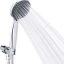 High Pressure Handheld Shower Head Briout 5-Settings Powerful Water Spray Shower Head against Low Pressure Water Flow with Stainless Hose and Adjustable Mount (Silver)