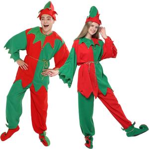 FantastCostumes Adult Christmas Elf Costumes Unisex Fancy Dress Santa's Helper (Large)