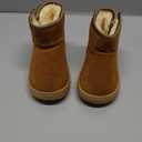 KDHAO Girls Boys Warm Winter Boots Kids Outdoor Snow Boots (4.5 Toddler, Brown)