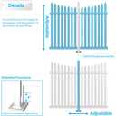 Patio Vinyl Picket Fence White Panels 36" H x 84" W PVC Decorative Fences for Front Yard Porch Patio Deck Pool Air Conditioner Safety Dog Fencing (20 Pickets, Scallop)