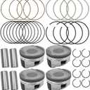 Engine Piston & Piston Rings Set Compatible with Toyota Camry RAV4 Scion tC Lexus 2.4 2AZFE 2007-2013, Replacement 13011-0H031,13211-0H041-A0,13211-0H041-B0,13211-0H041-C0
