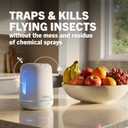 Safer Home Catch 360° Cordless Flying Insect Trap, UV LED Light, Chemical-Free, 10 Day Rechargeable Battery, Effective Fruit Fly Traps for Indoors, Gnat Traps for House Indoor, 1 Device + 6 Glue Cards