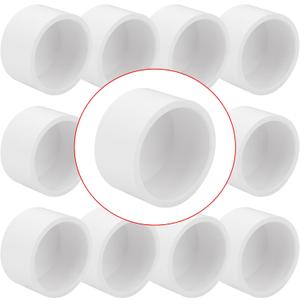 10 Pack 1-1/4"PVC Pipe End Cap Fitting Schedule 40 Furniture Grade 1-1/4" PVC Pipe Plug Adapter for Build Furniture DIY Garden Shelf, White