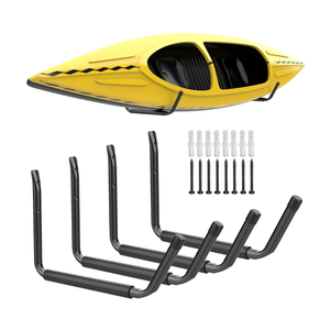 WMK 120 lbs Kayak Storage Racks, 3 Pack Wall Mount Kayak Hooks, 15'' Garage Storage Hangers for Hanging Canoe Surfboard Snowboard Paddle Board Ladder Bike, Missing Parts, Pack Of 3