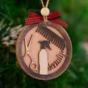 Hairdresser Beauty Ornament  Wooden Salon Scissors & Comb Christmas Decoration, Hairstylist Gift for Tree, Barber & Cosmetology Holiday Ornament O143