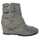 UNISA Women's SUEDE ANKLE BOOTS Gray 4" WEDGE HEEL Size 7 1/2
