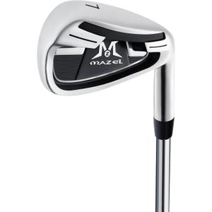 MAZEL Golf Individual Iron 7 Golf Iron with Steel Shafts for Right Handed Golfers (Stainless Steel, Black Silver, 7 Iron, Stiff, Right)