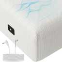 Grounding Fitted Sheets Twin Size, Grounding Sheets Twin with 10% Silver Fiber, 15'' Deep Pocket Grounded Fitted Bed Sheets for Better Sleep & Wellness, 39" x 75"x15", White
