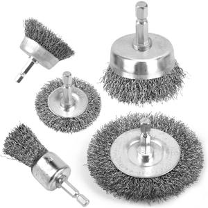 Wire Brush for Drill, Wire Wheel Brush Cup Set, Drill Wire Brush for Drill 1/4 Inch Arbor for Cleaning Rust, Stripping and Drill AttachmentHexagonal