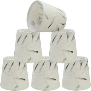Aspen Creative 32720-6, Empire Clip-On Chandelier Lamp Shade, Off White, 3" Top x 4" Bottom x 4" Slant Height, Set of 6