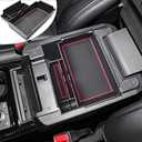 EDBETOS Center Console Organizer Tray Compatible with Ford Explorer Accessories 2020 2021 2022 2023 2024 2025 2026 Interior Secondary Armrest Storage Glove Box Divider Insert ABS Material, Red Trim