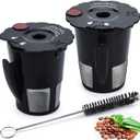 Sikawai My K Cup Reusable Coffee Pods Filter Fit for Keurig 2.0 K200 K250 K300 K350 K400 K450 K460 K475 K500 K550 K560 K575 Brewers Pack of 2 119367 with Cleaning Brush SIZE:2.5 * 2.4