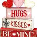 Valentines Day Decorations - Valentine Tiered Tray Decor Set - Wooden Table Decoration with Heart Signs - Rustic Farmhouse Valentines Day Home Decor Indoor for Shelf Mantel Coffee Table Gift