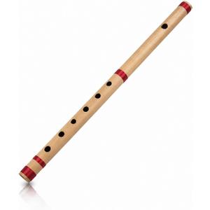17 Inch Authentic Indian Wooden Bamboo Flute in 'A' Key Fipple Woodwind Musical Instrument Recorder Traditional Bansuri Handcrafted Novelty Decoratives & Collectibles