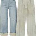 EMMIOL Baggy Jeans Women Straight Leg Mid Rise Boyfriend Wide Leg High Waisted Cute Trendy Y2K Loose Fit Pants Stretchy, Medium