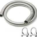 1.25" x 72" Universal Stainless Steel Exhaust Flex Pipe Grade Flexible Exhaust Tubing with 2 U-Bolt Clamps, Rust-Proof & Corrosion-Resistant for Exhaust Systems