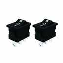 JD 2pcs 6A Power Switch 125V/250V Push Button Rocker Switch ON/Off Switch 3Pins Toggle Switch with UL Certificate