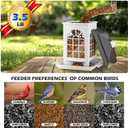 Birdream 2 Pack Bird Feeders for Outdoor Hanging, Assembly Required, 1-Min Easy Setup, Classic Courtyard Design, Attracting Cardinals Chickadees Goldfinches & Sparrows - Black&White