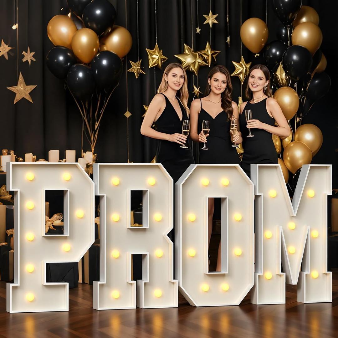 Graduation Decorations 2026, 3FT PROM Marquee Letters for PROM Decorations 2026, PROM Light Up Letters Sign for Kindergarten Preschool High School Prom Party Decor