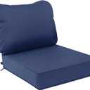AAAAAcessories Outdoor Deep Seat Cushions, Waterproof, Fade-Resistant Patio Furniture Replacement Cushions, 24" x 24" x 5", Navy Blue (24x24-19'' Mid Back-1 Count)