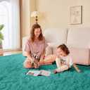 OPPODREAM 8x10 Teal Rugs for Bedroom, Ultra-Soft Fluffy Area Rugs for Living Room, 8 x 10 Shag Carpet for Nursery, Kids, Girl, Boy, Baby, Plush, Fuzzy, Shaggy, Cute Home Decor