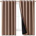 NICETOWN Total Blackout Panels for Nursery, Super Soft, Heavy Duty and Thick Window Treatment Curtains 63 inches Long with Black Lined for Basement, (1 Pair, Cappuccino, 70 inches Wide Each Panel)