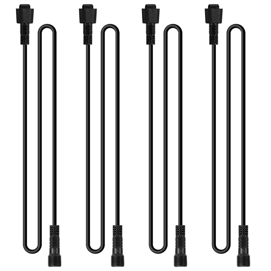 4Pcs 78 inch/6.56FT 4-Pin RGB LED Rock Lights Extension Cable Wire Cord Set Underglow Led Rock Multi-Color Neon Lights Strip Fit for Jeep Truck Motorcycle Golf Carts ATV Car