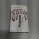 MERVF Coffin Press-On Nails Medium -Black French Tip Ballerina Acrylic Nails Natural Glossy Glue-Ons 24pcs