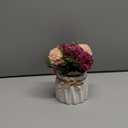 Fake Hydrangeas with Pot, Mini Hydrangea Artificial Flowers Artificial Plant in Ceramic Vase for Office Desktop Decorations (White)