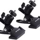 SLOW DOLPHIN Tripod Clip Clamp Mount Flash Reflector Holder for Studio Backdrop Camera with 360 Swivel Tripod Mini Ball Head Standard 1/4" Screw,SLR, Digital SLR, Video Came(2PACK)