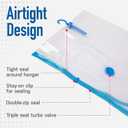 4 Pack Hanging Vacuum Storage Bags for Jackets, Clothes, Suits and Dresses  Vacuum Sealed Compression Bags with Hand Pump  Space Saver Storage Bags for Moving, Travel & Organization (2S & 2L)