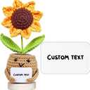 Gossby Personalized Handmade Positive Sunflower Doll Crochet with Card Custom Text - Appreciation Gift for Coworker, Friend, Teacher, Sister, Mom - Christmas, Birthday, Thank You Gift Women, Men