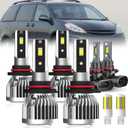 For 2006-2010 Toyota Sienna light Bulbs, 9005 High Beam 9006 Low Beam 9006 Fog Light Turn signal Lights Combo, 8PCS