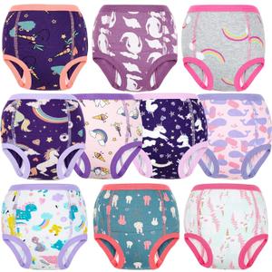 MooMoo Baby Potty Training Underwear 10 Packs Absorbent Toddler Training Pants for Boys and Girls Cotton Pee Pants 5T