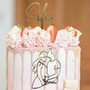 2 Pcs Pregnant Lady Baby Cake Topper, Pregnant Mother Silhouette Cake Decor Set, Pregnancy Announcement or Welcome Baby Party Supplies (Style 6)