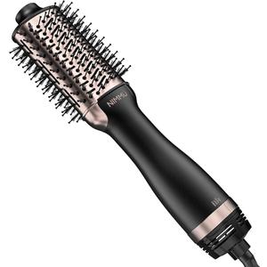 Nimmu Hair Dryer Brush Blow Dryer Brush in One, 4 in 1 Hair Dryer and Styler Volumizer for Drying Straightening Curling Volumizing Hair, Upgraded Hot Air Brushs with 2.4” Oval Barrel, Rose Gold