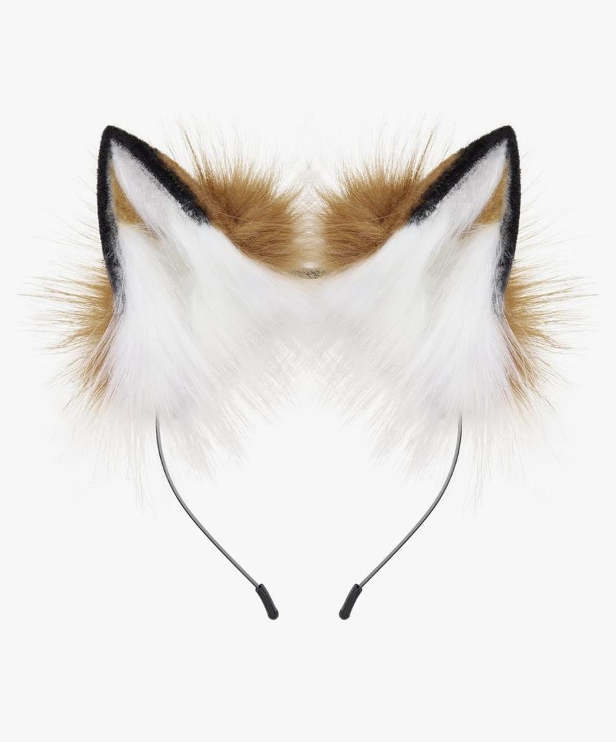 HAOAN Handmade Faux Fur Fox Wolf Ears Headband Halloween Christmas Cosplay Party Costume Accessories HAOAN Handmade Faux Fur Fox Wolf Ears Headband Halloween Christmas Cosplay Party Costume Accessories
