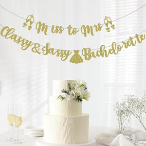 Miss to Mrs Classy & Sassy Bachelorette Banner Bachelorette Party Decorations for Wedding Decorations Bridal Shower Party Photo Props