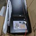 59'' Fireplace TV Stand with 3D Flame Electric Fireplace Heater, 34'' Tall Farmhouse TV Stand for 65 Inch TV, Entertainment Center TV Console with 2 Drawers, Sliding Barn Door for Living Room (Black)