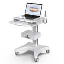 Medical Trolley Cart with Laptop Tray and Oral Scanner Holder, Mobile Workstation on Wheels with a Drawer for Hospital Dental Clinics Beauty Salons (OC-3)