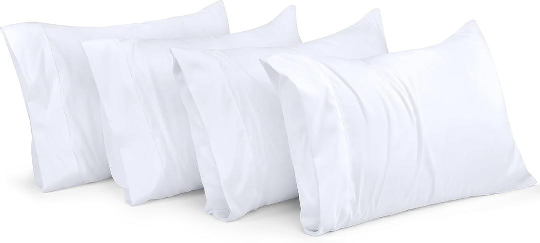Utopia Bedding King Pillow Cases - Pack of 4 - Envelope Closure - Soft Brushed Microfiber Fabric - Shrinkage and Fade Resistant Pillow Covers King Size 20 X 40 Inches (White)