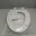 Toilet seat Elongated with Slow Close Hinges, Four Bumpers Never Loosen and Easily Remove, Two Sets of Parts, Plastic, White
