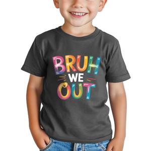 Boys Last Day of School Shirt for Kids Toddler Girls Funny Graphic Tee Short Sleeve 3-8Y (Black)