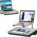 Lap Desk for Laptop, Elevated Laptop Stand for Bed, Fits up to 15.6" Laptops & MacBook, Lightweight Lap Desks for Adults with Comfortable Cushion for Bed & Couch (17.1*11.8 inch)
