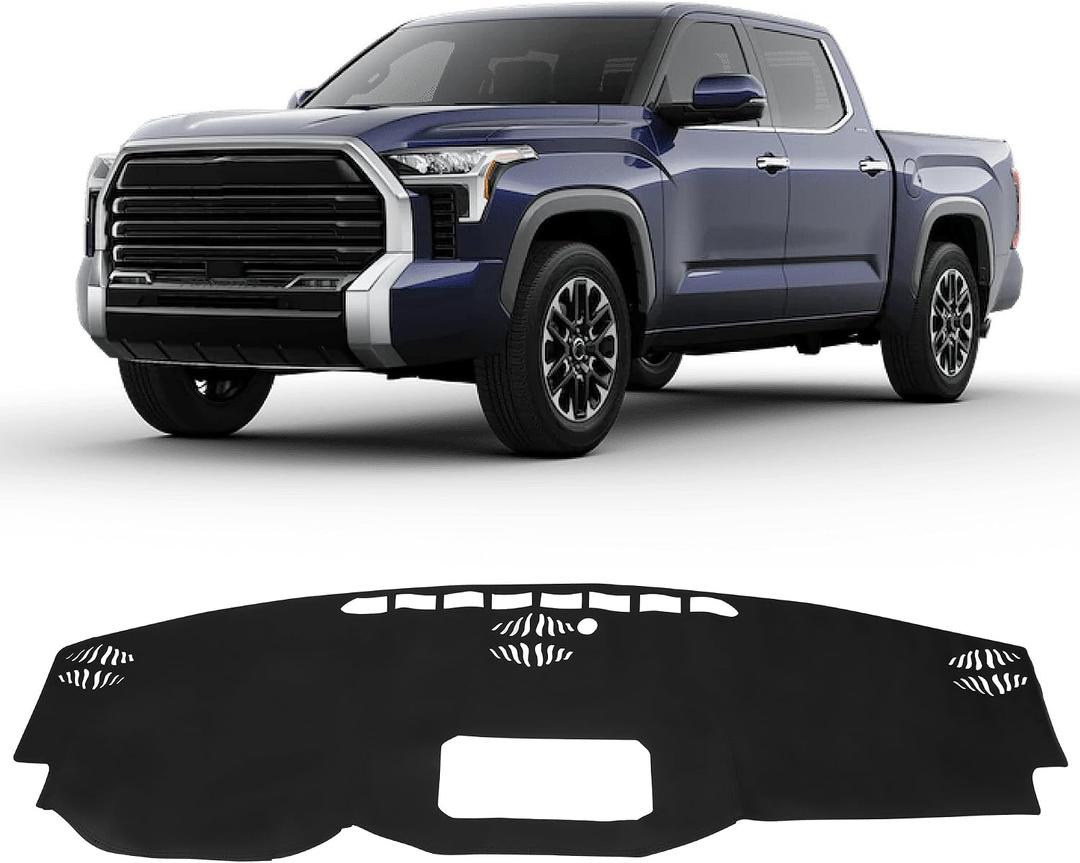 Dash Cover Fit for Toyota Tundra 2022-2026 | Faux leather dashboard cover dash mat, non-slip sunshield glare protector, interior accessory